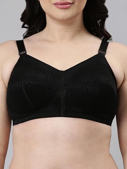 Enamor Women's Nylon Innovations Transform M-Frame Bra – Ultimate Curve Support, Jiggle Control, Non-Padded, Wirefree, Full Coverage F096